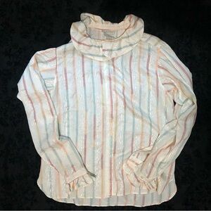 Vintage Evan-Picone Saks Fifth Avenue Striped Long Sleeve Button Down Blouse